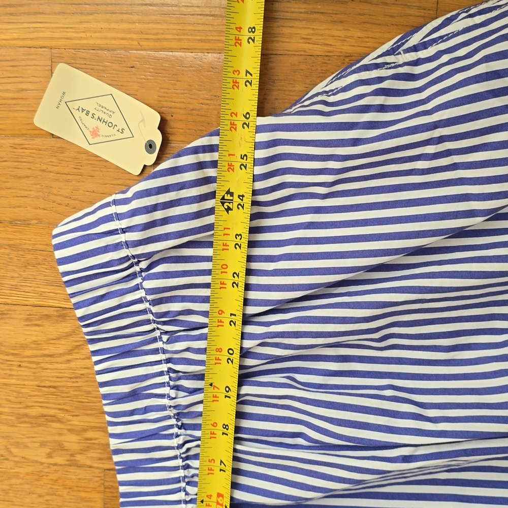 St. John's Bay Blue and White Striped Midi Skirt - Picture 10 of 13